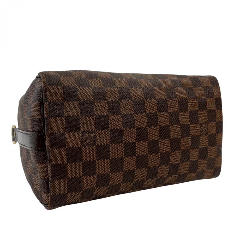 LOUIS VUITTON ルイヴィトン ハンドバッグ ダミエ・エベヌ スピーディ25 チェック柄 N41532 ダミエキャンバス レザー ブラウン 茶 ゴールド金具 レディース【中古品】