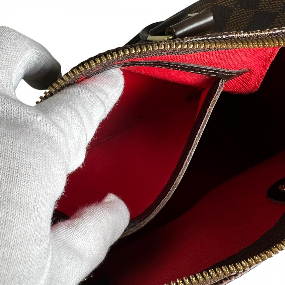 LOUIS VUITTON ルイヴィトン ハンドバッグ ダミエ・エベヌ スピーディ25 チェック柄 N41532 ダミエキャンバス レザー ブラウン 茶 ゴールド金具 レディース【中古品】