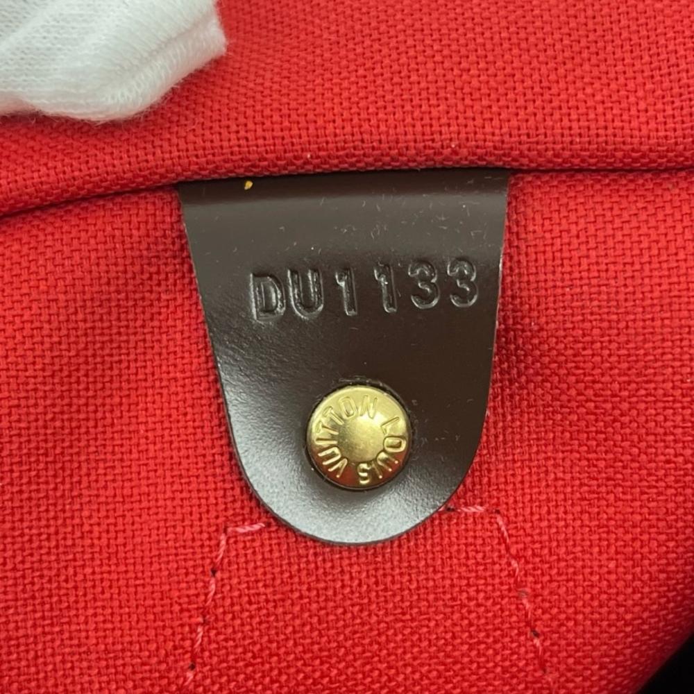 LOUIS VUITTON ルイヴィトン ハンドバッグ ダミエ・エベヌ スピーディ25 チェック柄 N41532 ダミエキャンバス レザー ブラウン 茶 ゴールド金具 レディース【中古品】