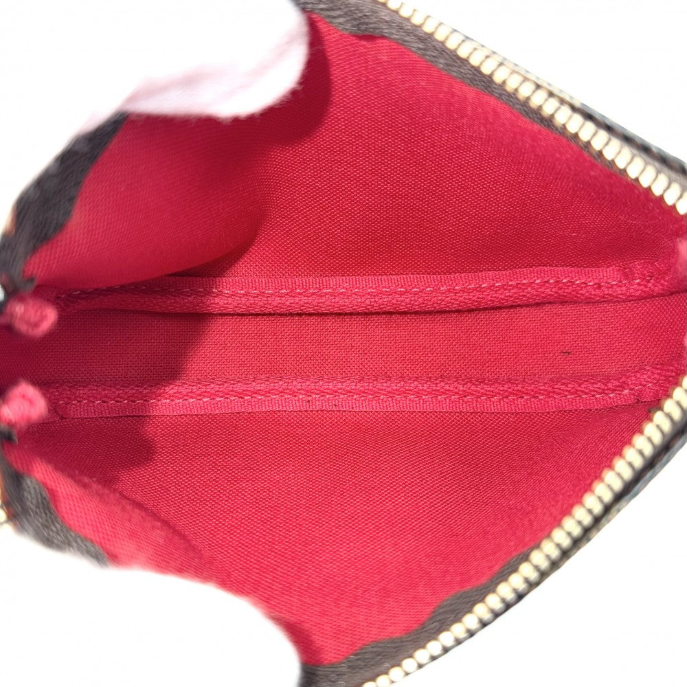 LOUIS VUITTON ルイヴィトン ハンドバッグ ミニポシェットアクセソワール アクセサリーポーチ MiniPochette Accessoires N58009 ダミエキャンバス ブラウン 茶 ゴールド金具 レディース【中古品】
