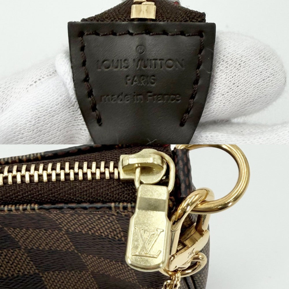 LOUIS VUITTON ルイヴィトン ハンドバッグ ミニポシェットアクセソワール アクセサリーポーチ MiniPochette Accessoires N58009 ダミエキャンバス ブラウン 茶 ゴールド金具 レディース【中古品】