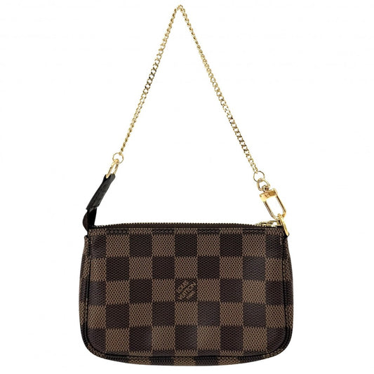 LOUIS VUITTON ルイヴィトン ハンドバッグ ミニポシェットアクセソワール アクセサリーポーチ MiniPochette Accessoires N58009 ダミエキャンバス ブラウン 茶 ゴールド金具 レディース【中古品】