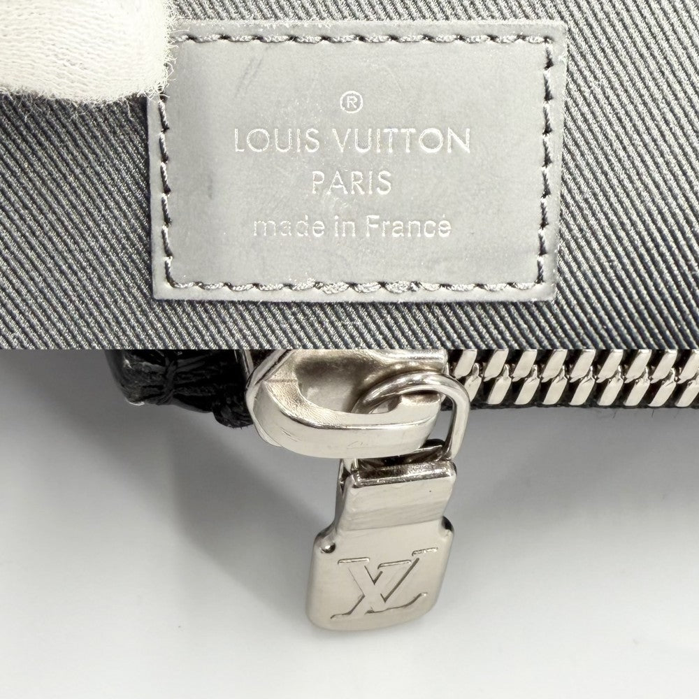 LOUIS VUITTON ルイヴィトン クラッチバッグ カモフラージュ ポシェットジュールGM セカンドバッグ ドキュメントケース M61751 カモフラージュキャンバス ネイビー 紺 ブラック 黒 シルバー金具 メンズ【中古品】