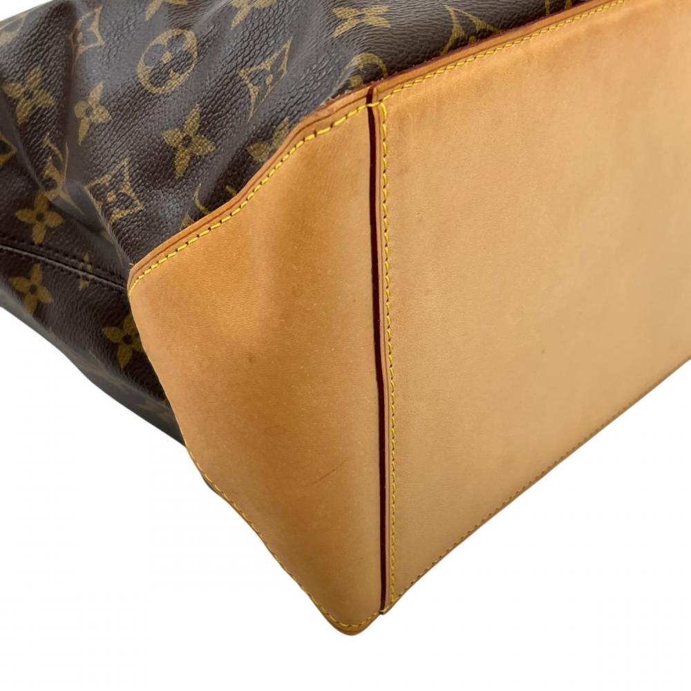 LOUIS VUITTON ルイヴィトン トートバッグ カバメゾ 大容量 M51151 モノグラムキャンバス ヌメ革 ブラウン 茶 ゴールド金具 レディース【中古品】