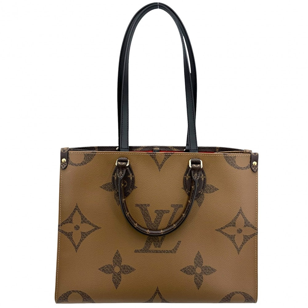 LOUIS VUITTON ルイヴィトン 2WAY オンザゴーMM ハンドバッグ トートバッグ M45321 モノグラムジャイアント モノグラム・リバース ブラウン 茶 ゴールド金具 レディース【中古品】