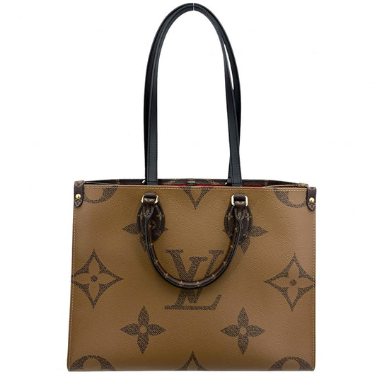 LOUIS VUITTON ルイヴィトン 2WAY オンザゴーMM ハンドバッグ トートバッグ M45321 モノグラムジャイアント モノグラム・リバース ブラウン 茶 ゴールド金具 レディース【中古品】