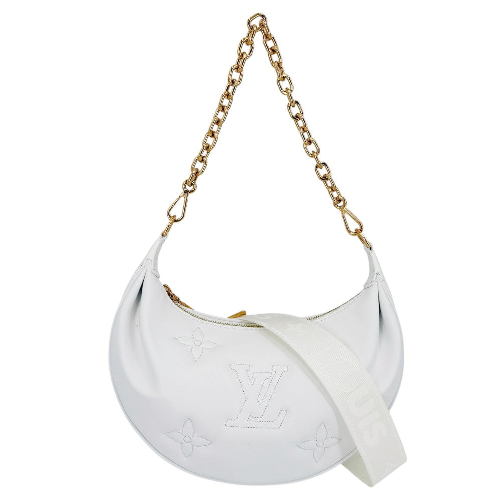 LOUIS VUITTON ルイヴィトン 2WAY モノグラム オーバー ザ ムーン ショルダーバッグ ハンドバッグ バブルグラム M59959 レザー ホワイト 白 ゴールド金具 レディース【中古品】