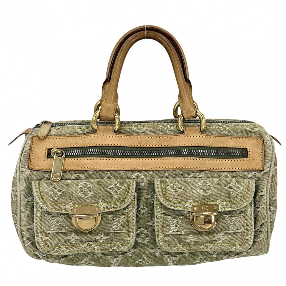 LOUIS VUITTON ルイヴィトン ハンドバッグ ネオスピーディ M95215 モノグラムデニム グリーン系 ゴールド金具 レディース【中古品】