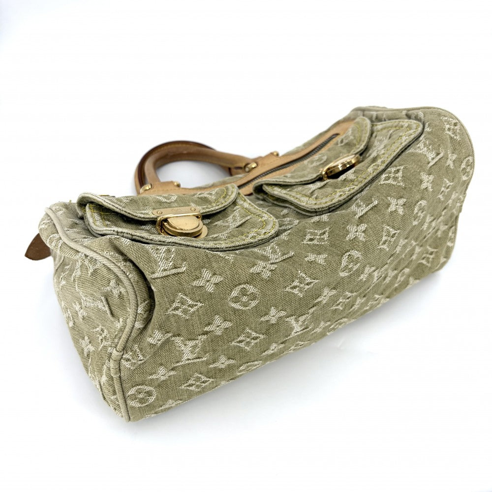 LOUIS VUITTON ルイヴィトン ハンドバッグ ネオスピーディ M95215 モノグラムデニム グリーン系 ゴールド金具 レディース【中古品】