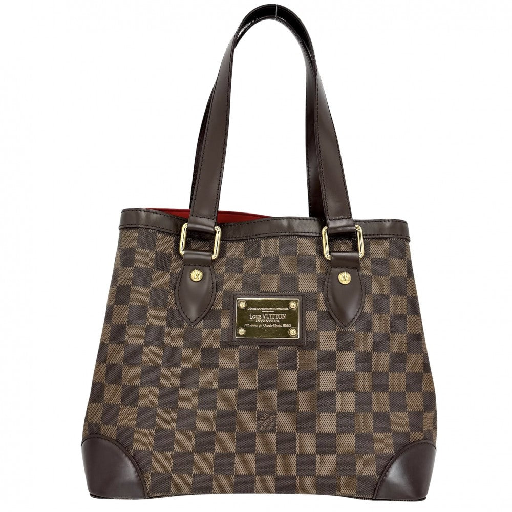 LOUIS VUITTON ルイヴィトン トートバッグ ハムステッドPM ハンドバッグ N51205 ダミエキャンバス ブラウン 茶 ゴールド金具 レディース【中古品】