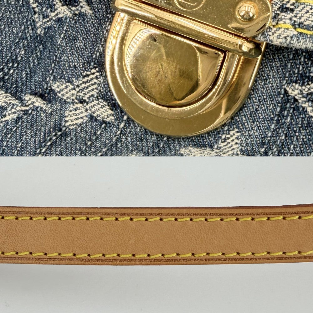 LOUIS VUITTON ルイヴィトン ハンドバッグ ミニプリーティ ミニバッグ M95050 モノグラムデニム ブルー 青 ゴールド金具 レディース【中古品】