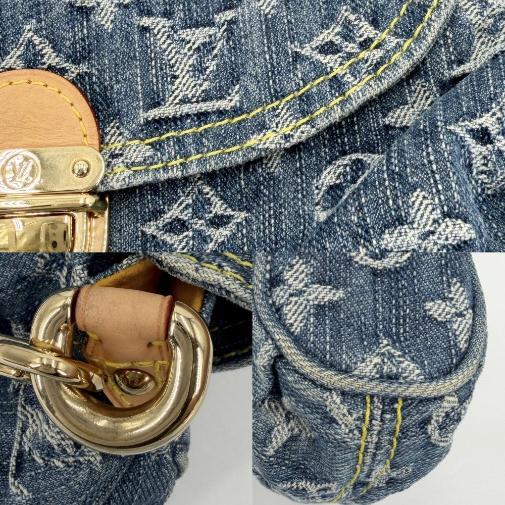 LOUIS VUITTON ルイヴィトン ハンドバッグ ミニプリーティ ミニバッグ M95050 モノグラムデニム ブルー 青 ゴールド金具 レディース【中古品】