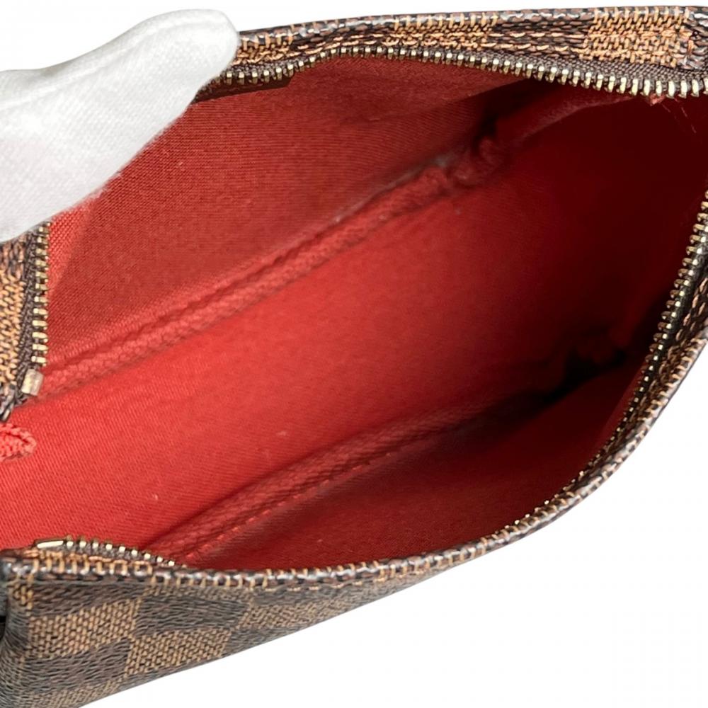 LOUIS VUITTON ルイヴィトン ハンドバッグ ダミエ・エベヌ トゥルース・メイクアップ ポーチ N51982 ダミエキャンバス レザー ブラウン 茶 ゴールド金具 レディース【中古品】