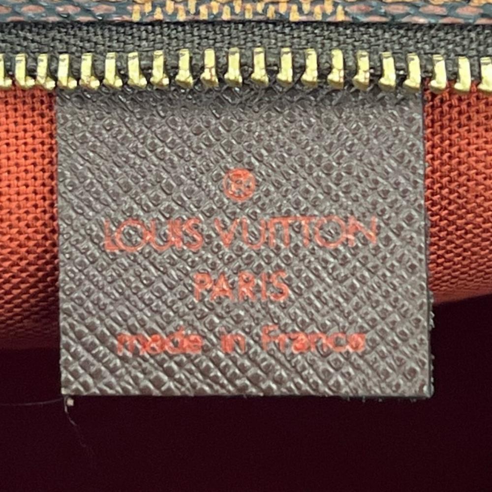 LOUIS VUITTON ルイヴィトン ハンドバッグ ダミエ・エベヌ トゥルース・メイクアップ ポーチ N51982 ダミエキャンバス レザー ブラウン 茶 ゴールド金具 レディース【中古品】