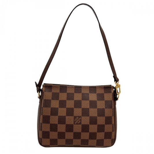 LOUIS VUITTON ルイヴィトン ハンドバッグ ダミエ・エベヌ トゥルース・メイクアップ ポーチ N51982 ダミエキャンバス レザー ブラウン 茶 ゴールド金具 レディース【中古品】