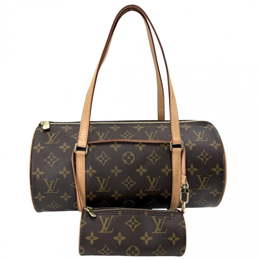 LOUIS VUITTON ルイヴィトン ハンドバッグ パピヨン30 ポーチ付き M51385 モノグラムキャンバス ブラウン 茶 ゴールド金具 レディース【中古品】