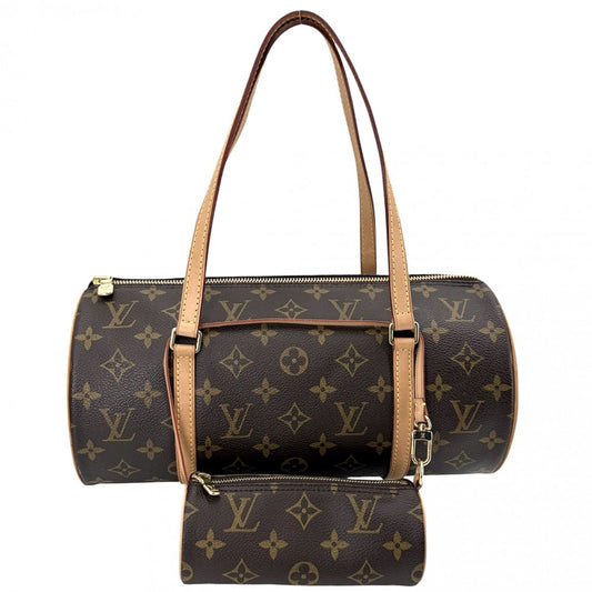 LOUIS VUITTON ルイヴィトン ハンドバッグ パピヨン30 ポーチ付き M51385 モノグラムキャンバス ブラウン 茶 ゴールド金具 レディース【中古品】