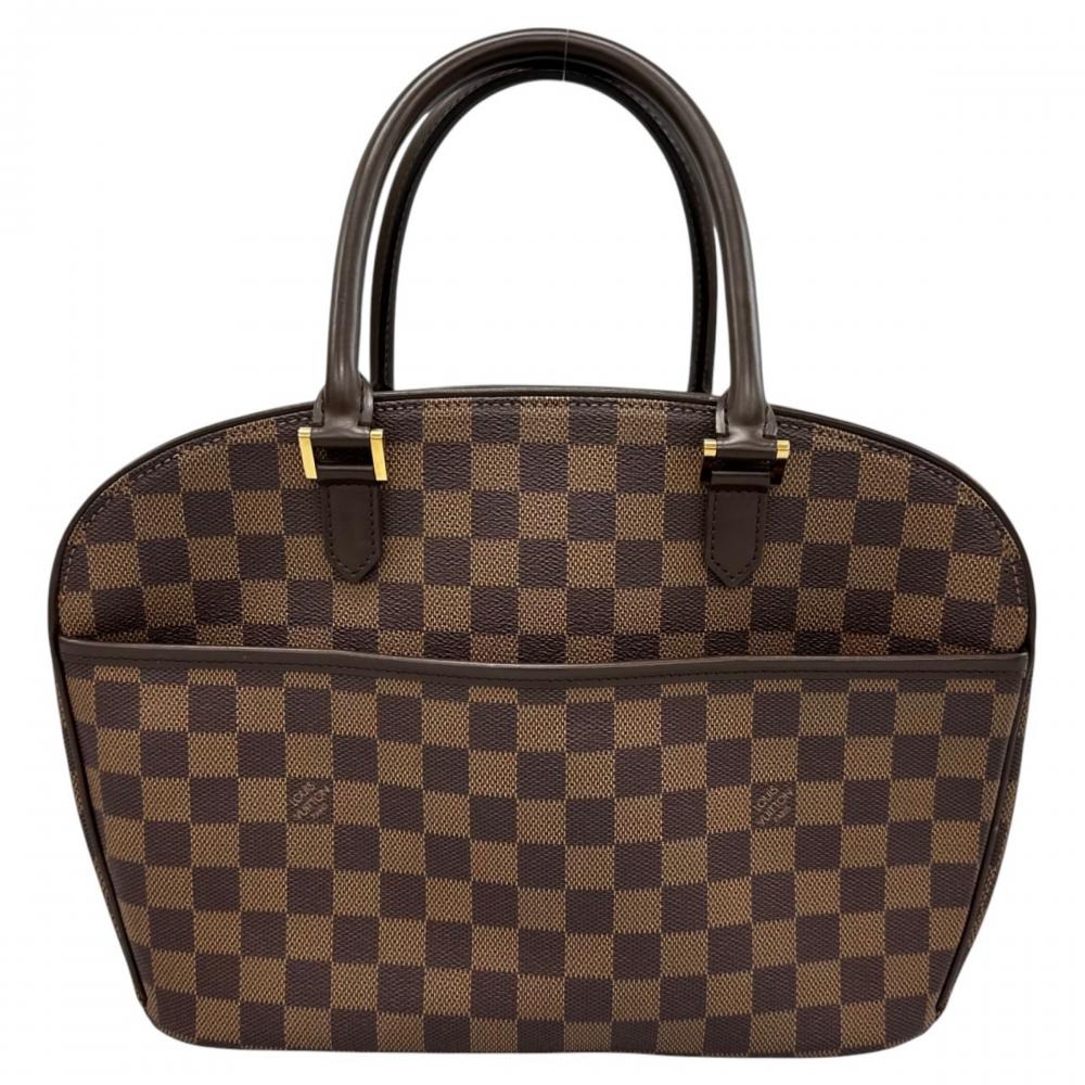 LOUIS VUITTON ルイヴィトン ハンドバッグ サリア・オリゾンタル ダブルファスナー N51282 ダミエキャンバス ブラウン 茶 ゴールド金具 レディース【中古品】