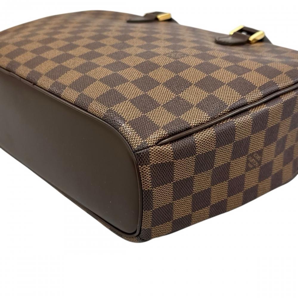 LOUIS VUITTON ルイヴィトン ハンドバッグ サリア・オリゾンタル ダブルファスナー N51282 ダミエキャンバス ブラウン 茶 ゴールド金具 レディース【中古品】