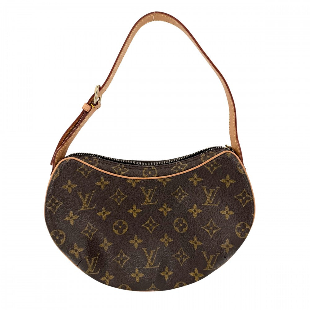 LOUIS VUITTON ルイヴィトン ショルダーバッグ ポシェットクロワッサン M51510 モノグラムキャンバス ブラウン 茶 ゴールド金具 レディース【中古品】