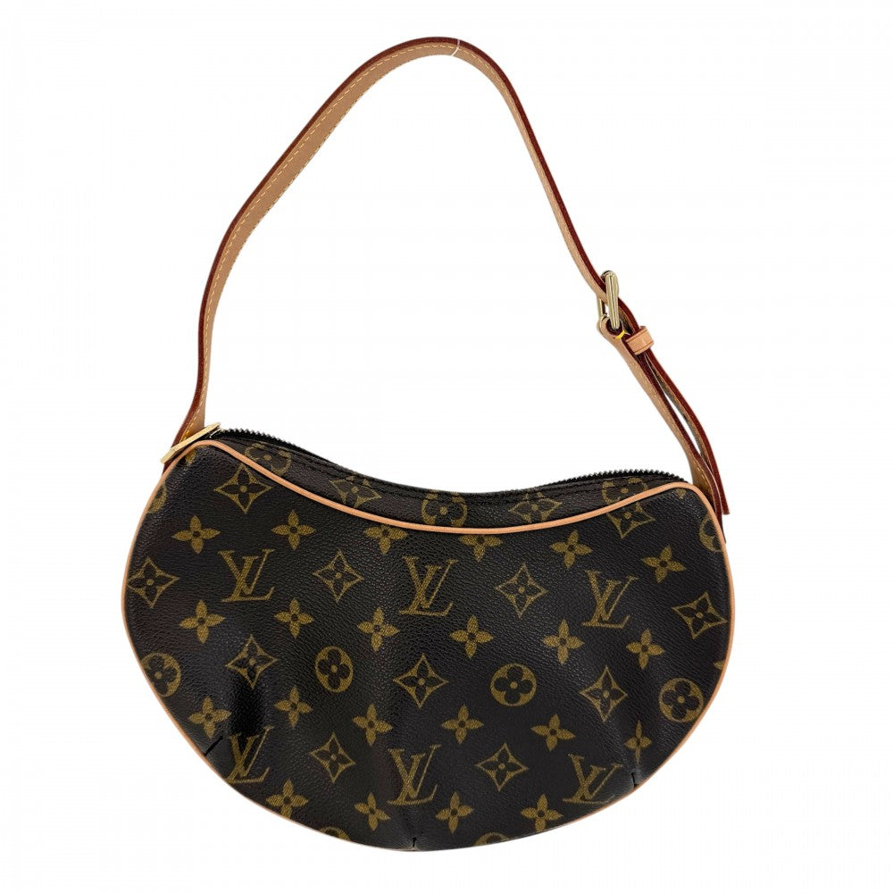 LOUIS VUITTON ルイヴィトン ショルダーバッグ ポシェットクロワッサン M51510 モノグラムキャンバス ブラウン 茶 ゴールド金具 レディース【中古品】