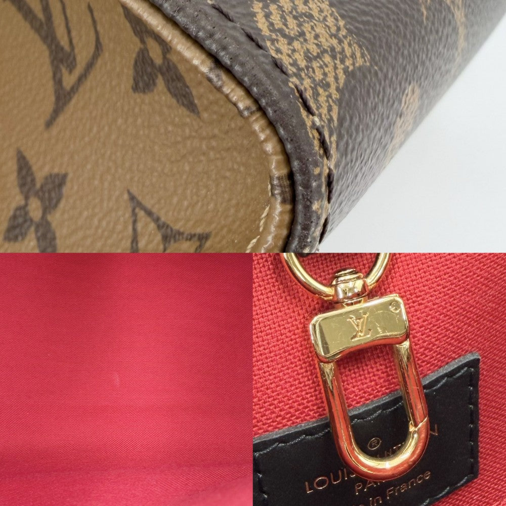 LOUIS VUITTON ルイヴィトン 2WAY オンザゴーMM ハンドバッグ トートバッグ M45321 モノグラムジャイアント モノグラム・リバース ブラウン 茶 ゴールド金具 レディース【中古品】
