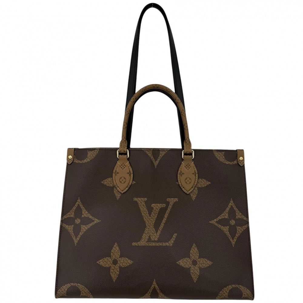 【開店SALE】 LOUIS VUITTON ルイヴィトン 2WAY オンザゴーMM ハンドバッグ トートバッグ M45321 モノグラムジャイアント モノグラム・リバース ブラウン 茶 ゴールド金具 レディース【中古品】
