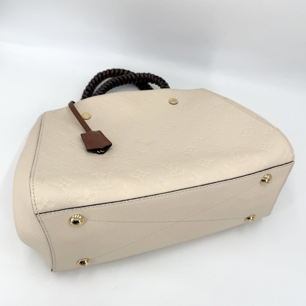 LOUIS VUITTON ルイヴィトン 2WAY モノグラムアンプラント モンテーニュMM ショルダーバッグ ハンドバッグ クリーム M53939 アイボリー ブラウン 茶 ゴールド金具 レディース【中古品】