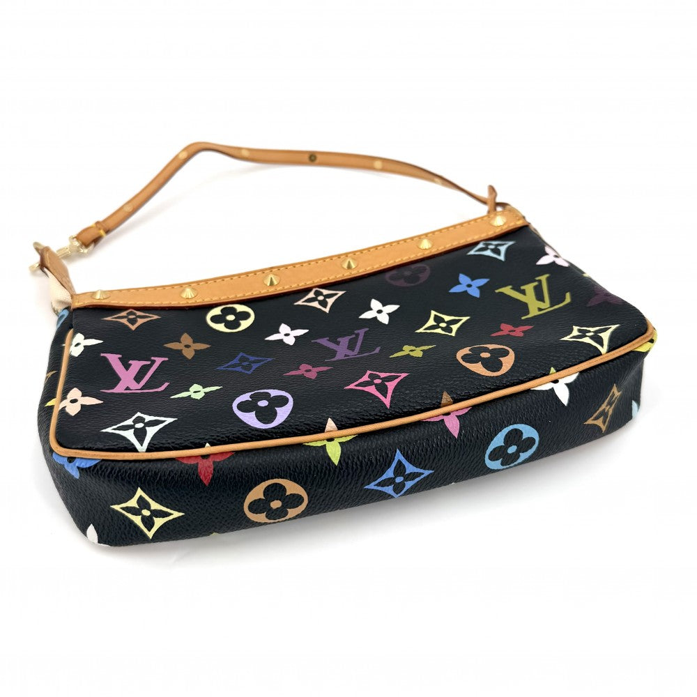 【開店SALE】 LOUIS VUITTON ルイヴィトン ハンドバッグ ポシェットアクセソワール アクセサリーポーチ ブラック 黒 M92648 モノグラムマルチカラー ノワール マルチカラー ゴールド金具 レディース【中古品】