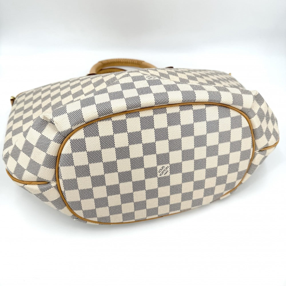 【開店SALE】 LOUIS VUITTON ルイヴィトン 2WAY リヴィエラMM ハンドバッグ ショルダーバッグ トートバッグ N48252 ダミエアズールキャンバス ホワイト 白 ゴールド金具 レディース【中古品】