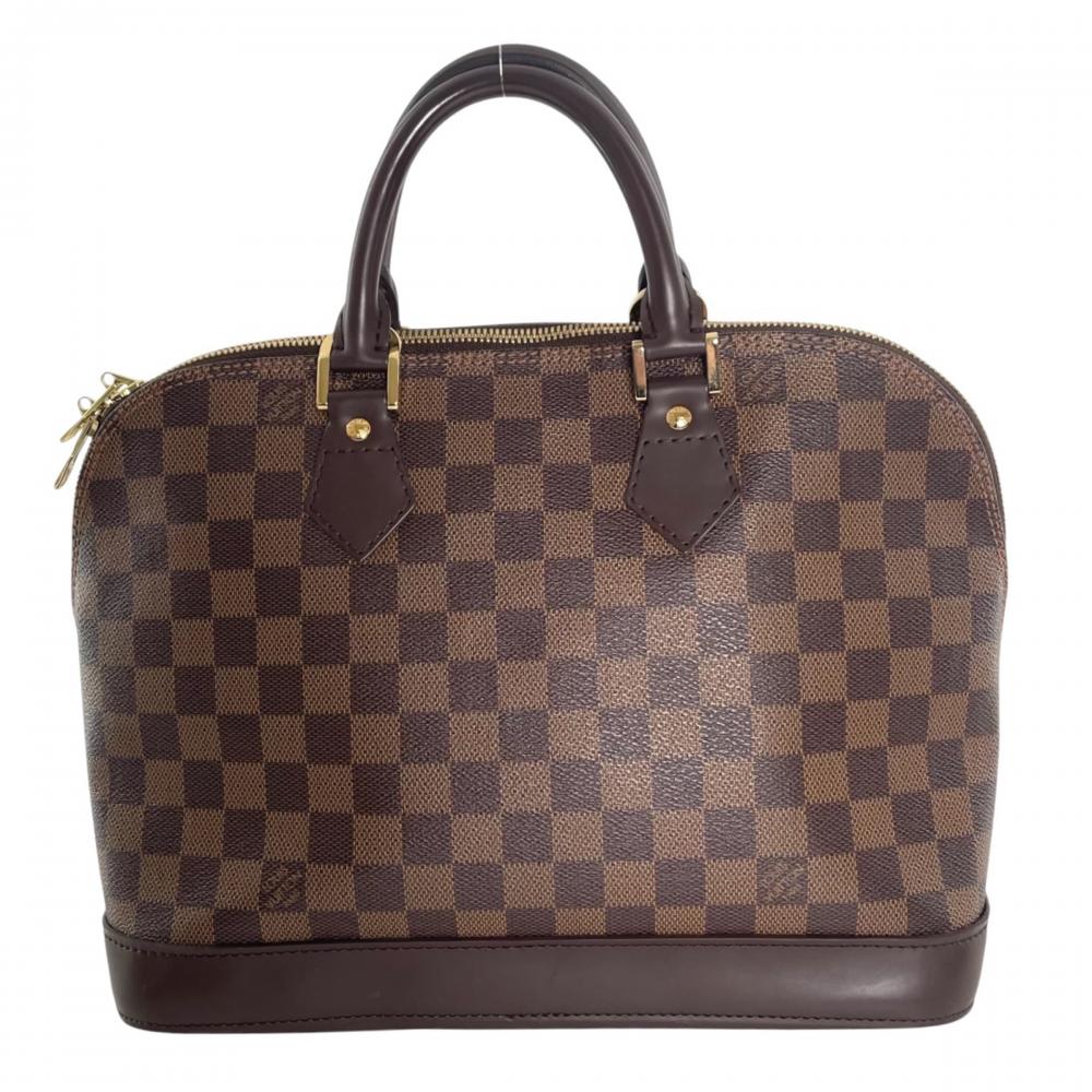 LOUIS VUITTON ルイヴィトン ハンドバッグ ダミエ・エベヌ アルマ N51131 PVCコーティングキャンバス レザー ブラウン 茶 ゴールド金具 レディース【中古品】