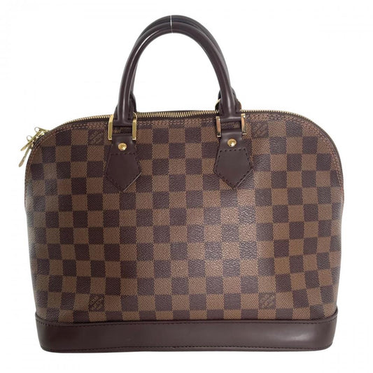 LOUIS VUITTON ルイヴィトン ハンドバッグ ダミエ・エベヌ アルマ N51131 PVCコーティングキャンバス レザー ブラウン 茶 ゴールド金具 レディース【中古品】