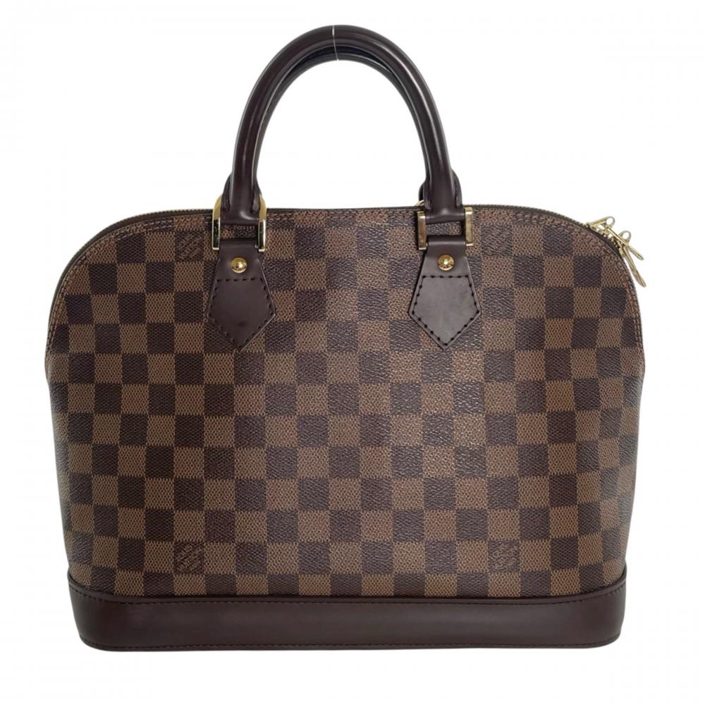 LOUIS VUITTON ルイヴィトン ハンドバッグ ダミエ・エベヌ アルマ N51131 PVCコーティングキャンバス レザー ブラウン 茶 ゴールド金具 レディース【中古品】