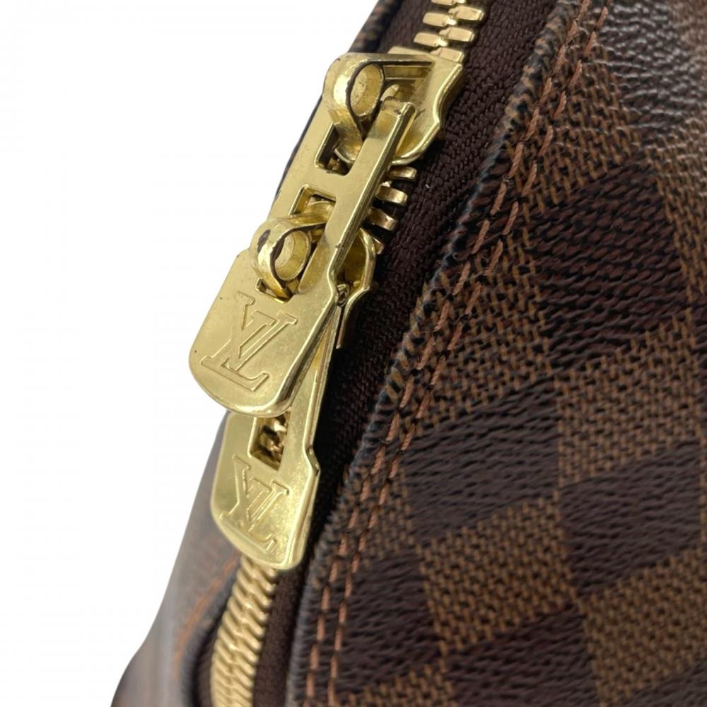 LOUIS VUITTON ルイヴィトン ハンドバッグ ダミエ・エベヌ アルマ N51131 PVCコーティングキャンバス レザー ブラウン 茶 ゴールド金具 レディース【中古品】