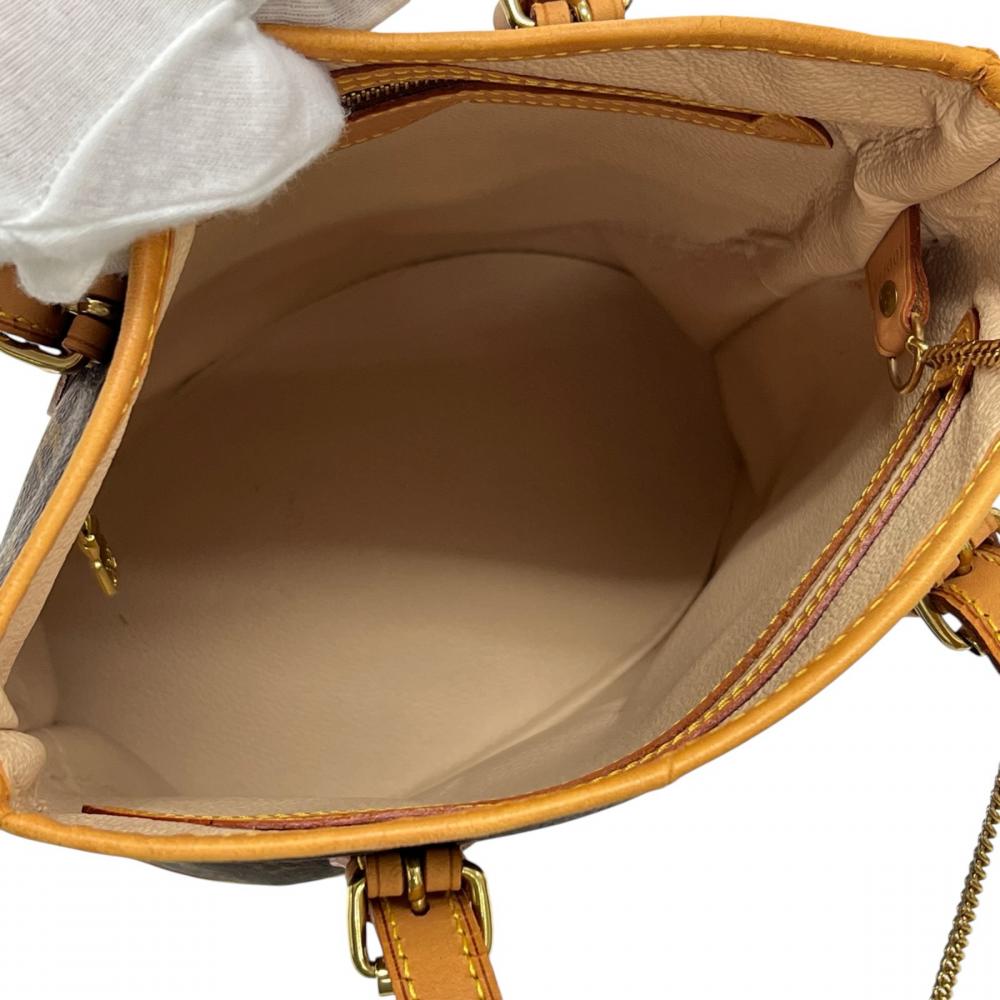 LOUIS VUITTON ルイヴィトン トートバッグ バケツPM モノグラム M42238 モノグラムキャンバス ヌメ革 ブラウン 茶 ゴールド金具 レディース【中古品】