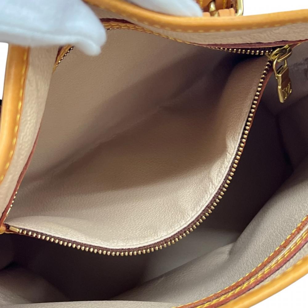 LOUIS VUITTON ルイヴィトン トートバッグ バケツPM モノグラム M42238 モノグラムキャンバス ヌメ革 ブラウン 茶 ゴールド金具 レディース【中古品】