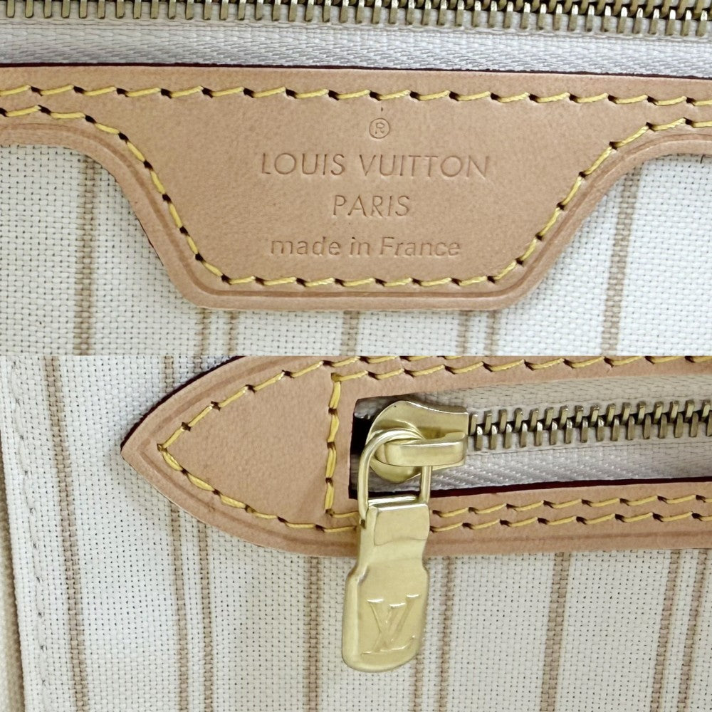 LOUIS VUITTON ルイヴィトン トートバッグ ネヴァーフルMM ハンドバッグ N41361 ダミエアズールキャンバス ホワイト 白 ゴールド金具 レディース【中古品】
