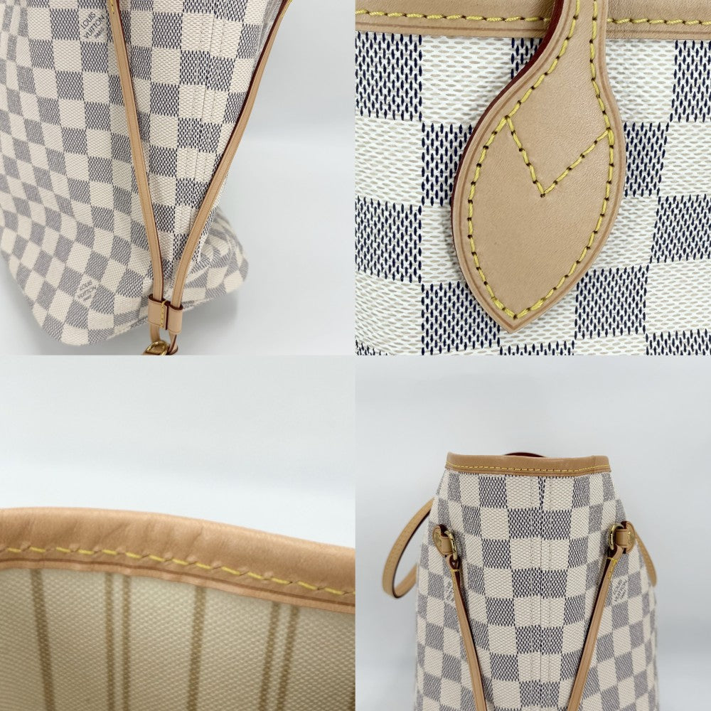 LOUIS VUITTON ルイヴィトン トートバッグ ネヴァーフルMM ハンドバッグ N41361 ダミエアズールキャンバス ホワイト 白 ゴールド金具 レディース【中古品】