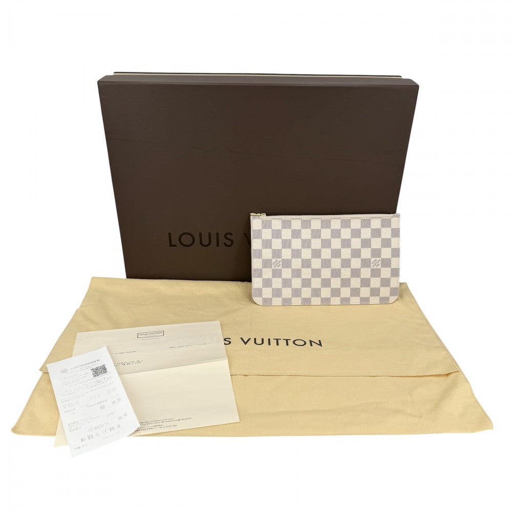 LOUIS VUITTON ルイヴィトン トートバッグ ネヴァーフルMM ハンドバッグ N41361 ダミエアズールキャンバス ホワイト 白 ゴールド金具 レディース【中古品】
