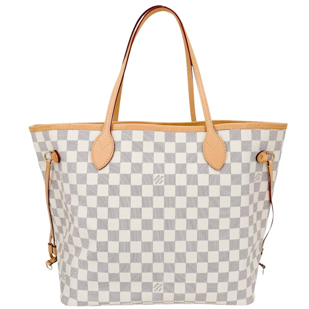 LOUIS VUITTON ルイヴィトン トートバッグ ネヴァーフルMM ハンドバッグ N41361 ダミエアズールキャンバス ホワイト 白 ゴールド金具 レディース【中古品】