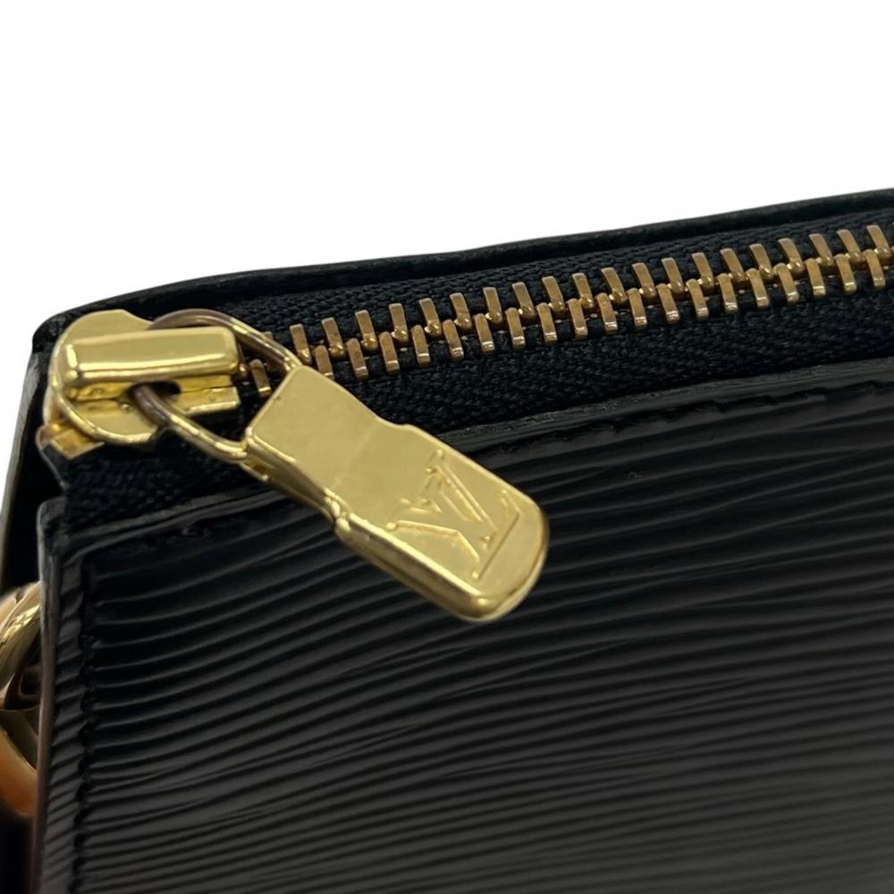 LOUIS VUITTON ルイヴィトン ハンドバッグ エピ ポシェット・アクセソワール ロゴ刻印 M52942 エピレザー ブラック 黒 ゴールド金具 レディース【中古品】