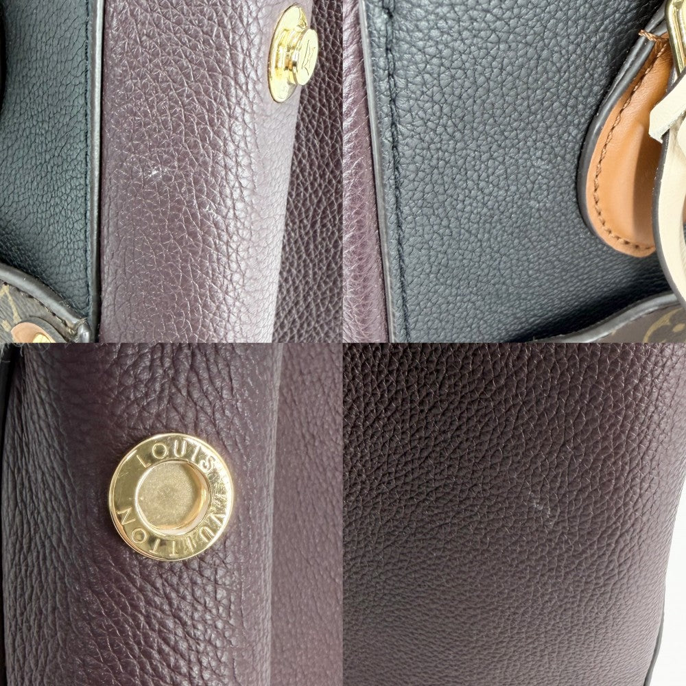 LOUIS VUITTON ルイヴィトン 2WAY フォールドトートMM ハンドバッグ ショルダーバッグ トートバッグ M45409 モノグラムキャンバス ブラウン 茶 ブラック 黒 ゴールド金具 レディース【中古品】