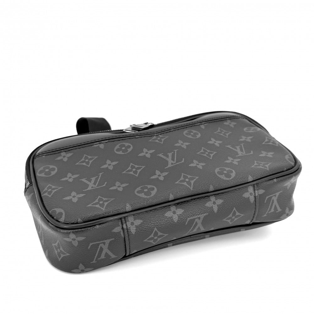 LOUIS VUITTON ルイヴィトン ボディバッグ モノグラムエクリプス バムバッグ ウエストポーチ M42906 ブラック 黒 シルバー金具 メンズ【中古品】