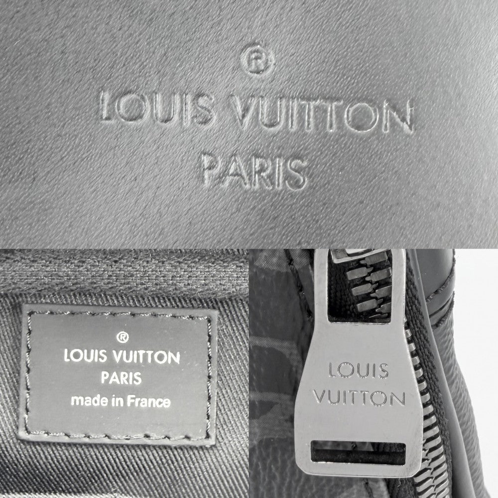 LOUIS VUITTON ルイヴィトン ボディバッグ モノグラムエクリプス バムバッグ ウエストポーチ M42906 ブラック 黒 シルバー金具 メンズ【中古品】