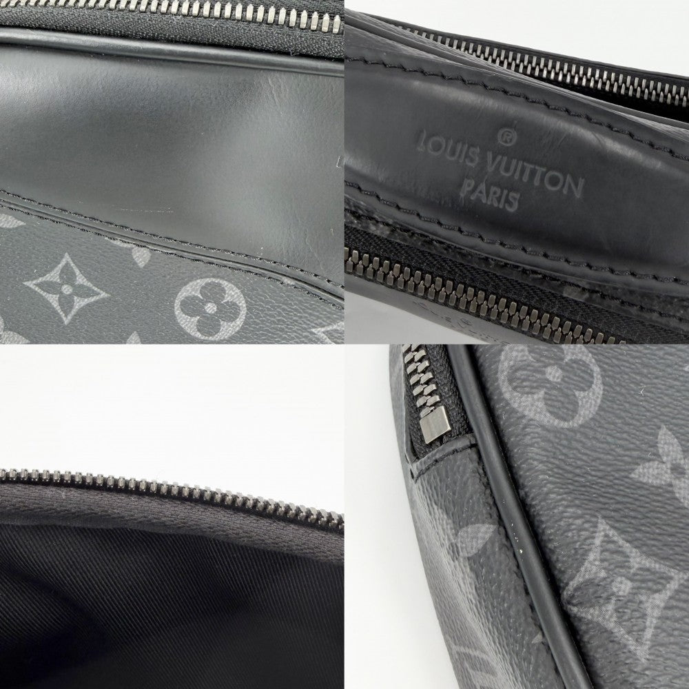 LOUIS VUITTON ルイヴィトン ボディバッグ モノグラムエクリプス バムバッグ ウエストポーチ M42906 ブラック 黒 シルバー金具 メンズ【中古品】