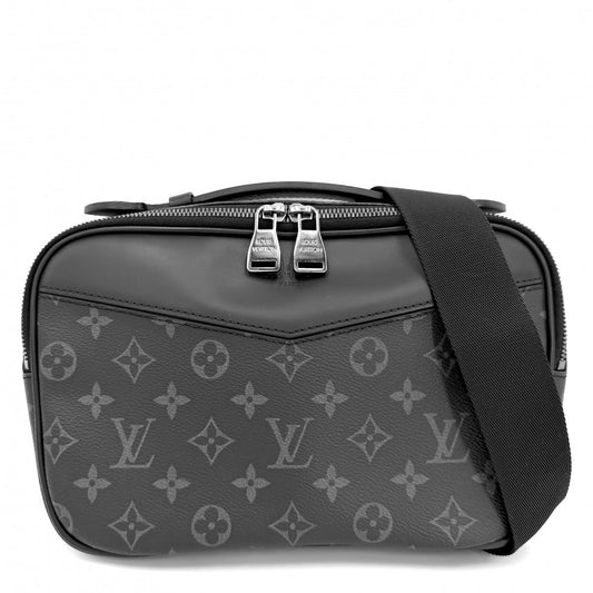 LOUIS VUITTON ルイヴィトン ボディバッグ モノグラムエクリプス バムバッグ ウエストポーチ M42906 ブラック 黒 シルバー金具 メンズ【中古品】