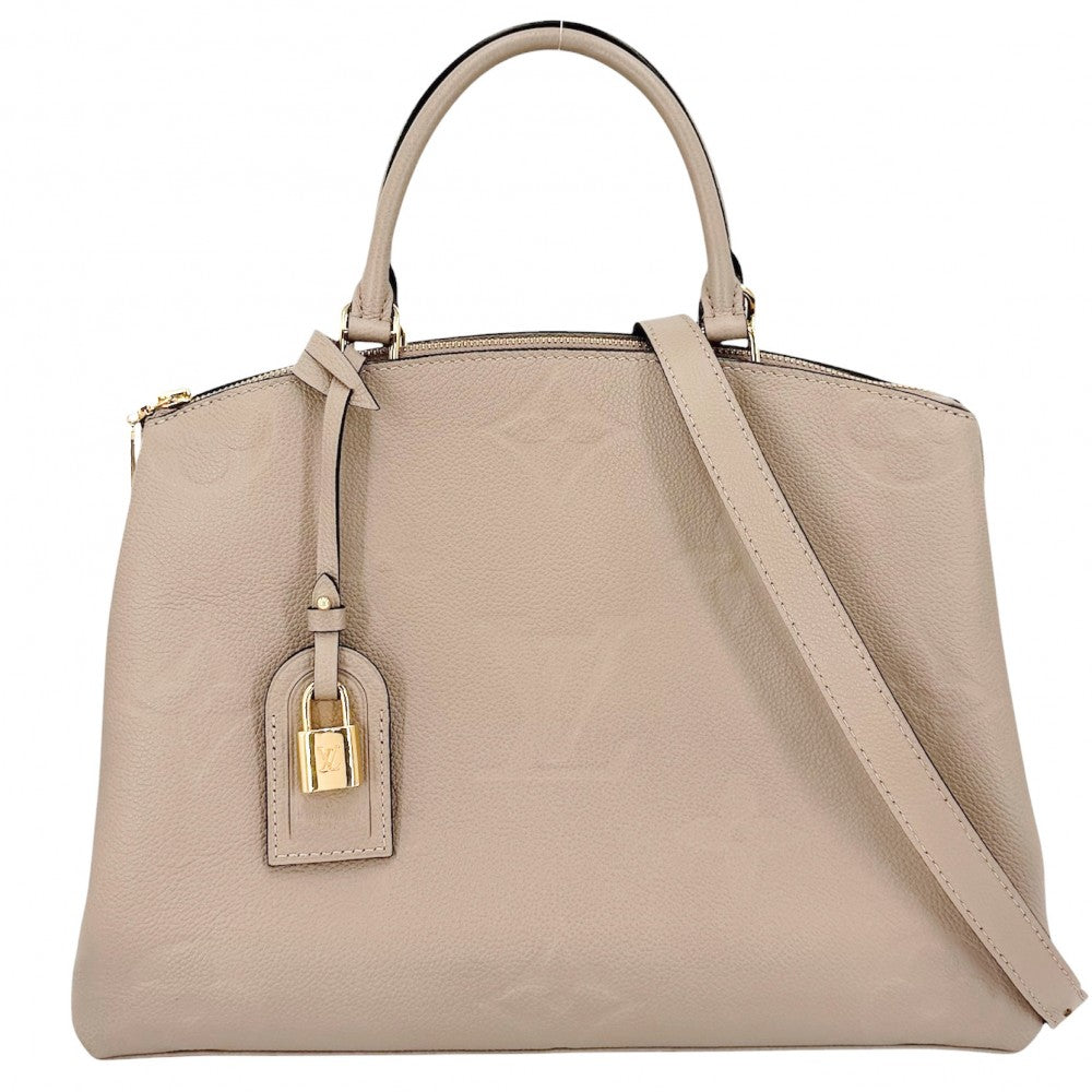 LOUIS VUITTON ルイヴィトン 2WAY グラン パレMM ハンドバッグ ショルダーバッグ ベージュ M45833 モノグラムアンプラント トゥルトレールクレーム ゴールド金具 レディース【中古品】