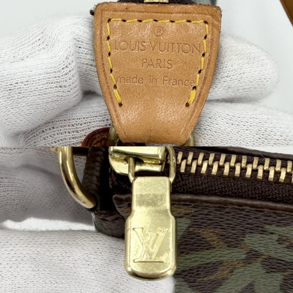 LOUIS VUITTON ルイヴィトン ハンドバッグ モノグラムグラフィティ ポシェットアクセソワール アクセサリーポーチ M92191 ブラウン 茶 カーキ ゴールド金具 レディース【中古品】