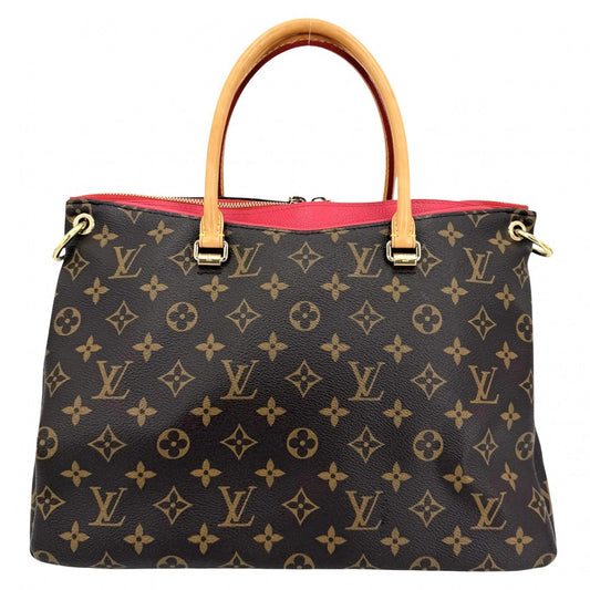 LOUIS VUITTON ルイヴィトン 2WAY モノグラム パラス ハンドバッグ ショルダーバッグ Pallas M41148 ブラウン 茶 レッド 赤 ゴールド金具 レディース【中古品】