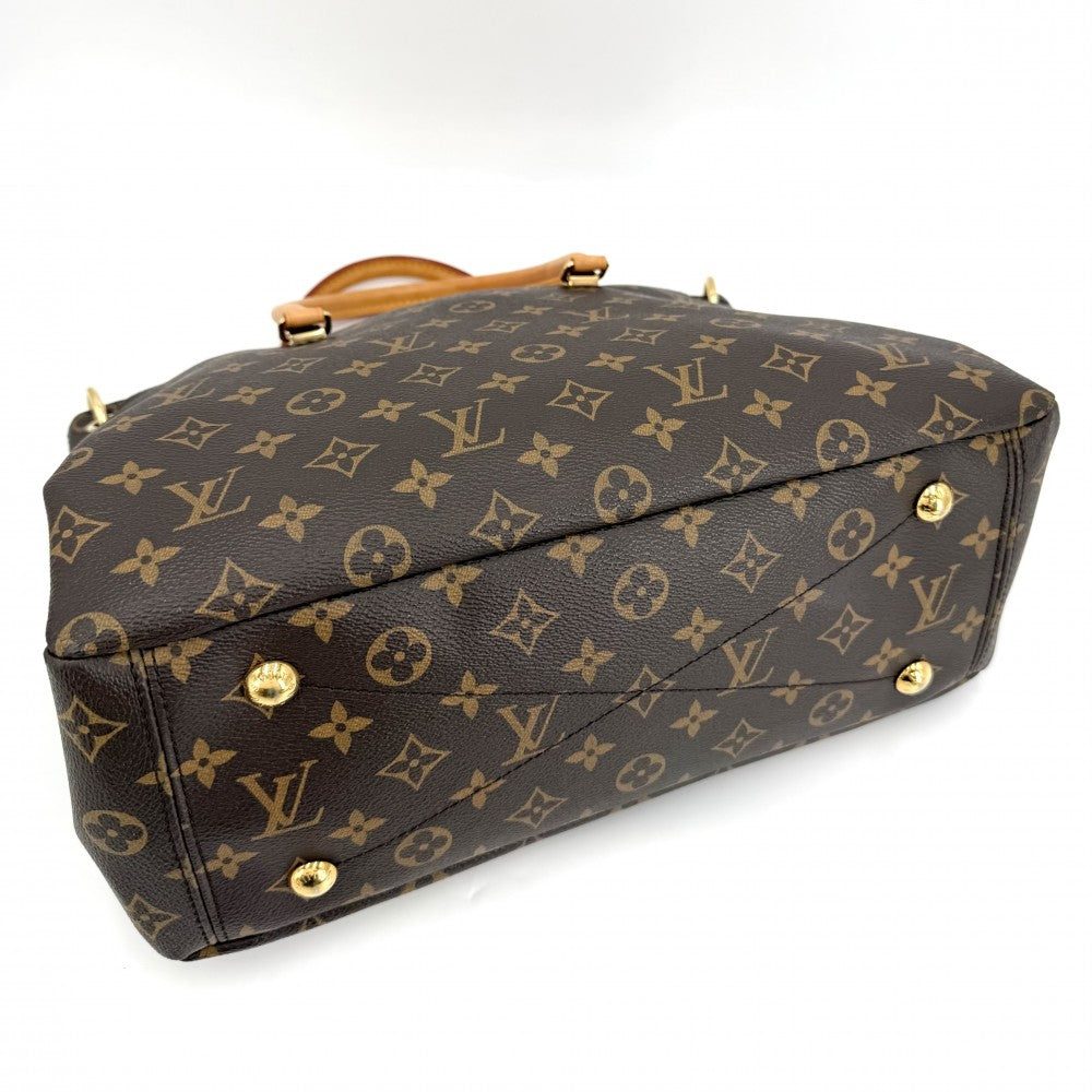 LOUIS VUITTON ルイヴィトン 2WAY モノグラム パラス ハンドバッグ ショルダーバッグ Pallas M41148 ブラウン 茶 レッド 赤 ゴールド金具 レディース【中古品】